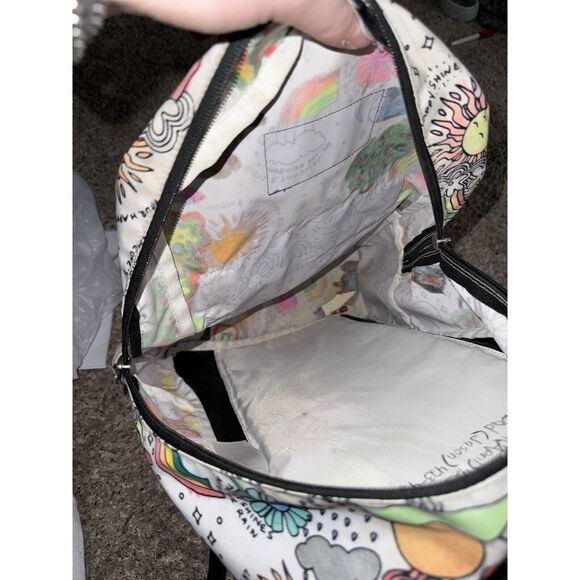 JanSport Cross Town Backpack DIY Color Me Custom Rainbow White‎ GREAT CONDITION - Picture 5 of 6